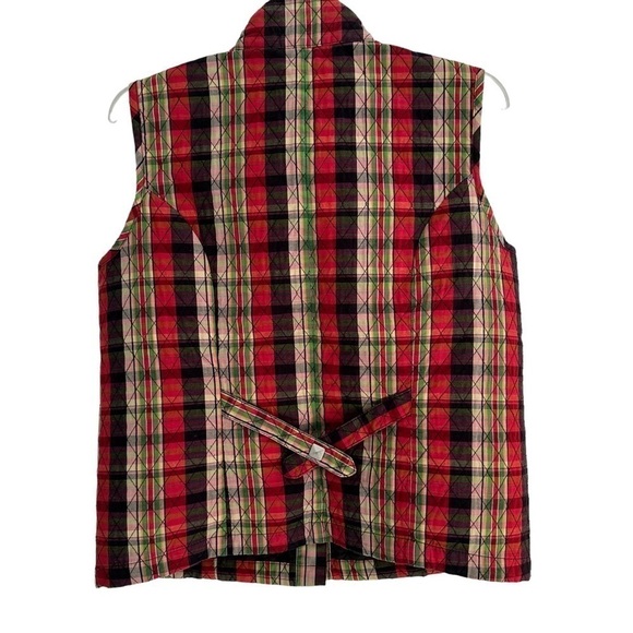 Christopher & Banks Vintage Red Plaid Quilted Vest Waistcoat, Large - Picture 2 of 7